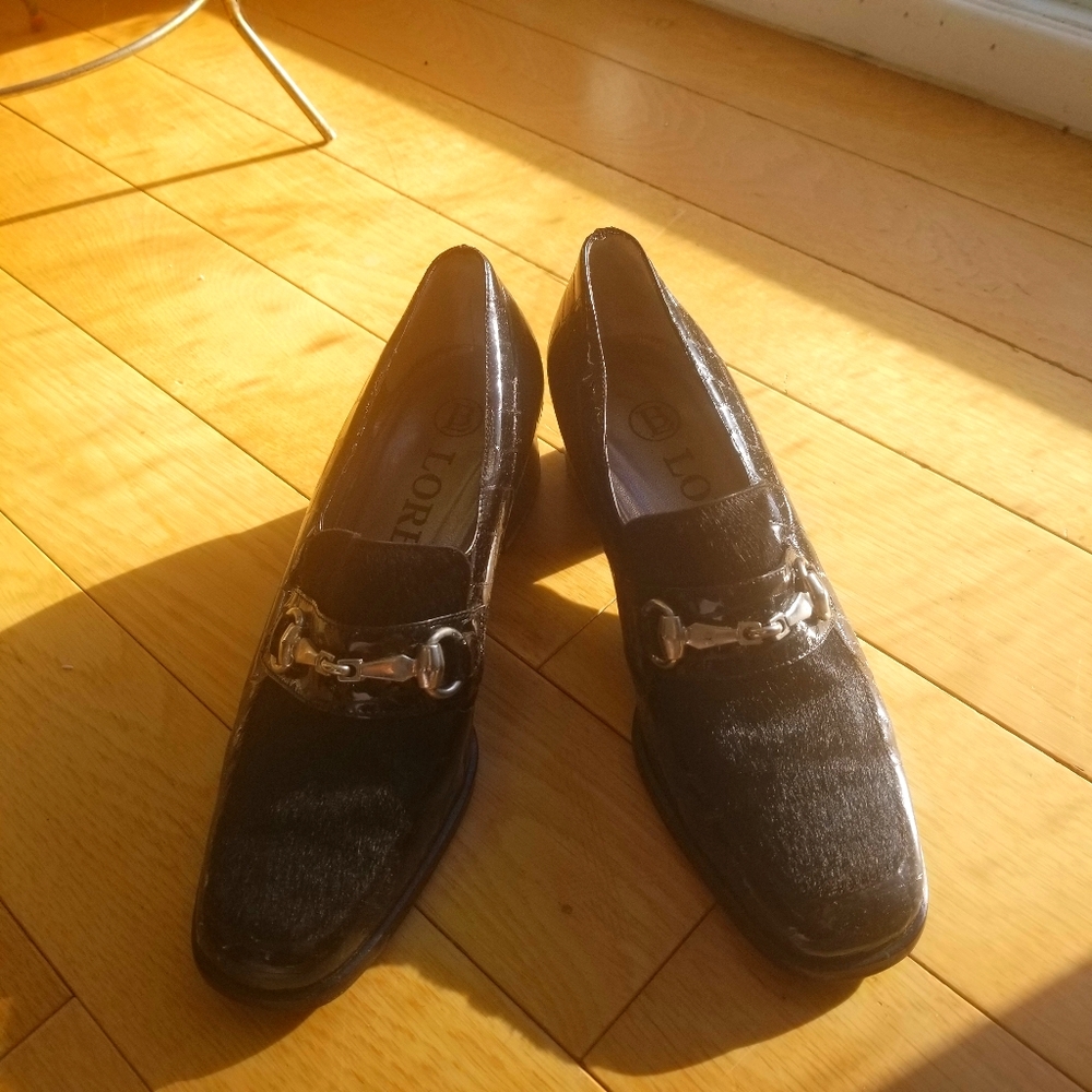 Vintage Black Loafers with 1.5 inch Heel